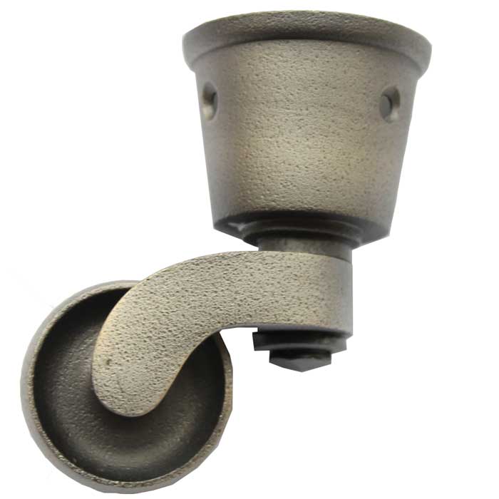 Large Solid Brass Round-Cup Caster with 1 1/4 Brass Wheel