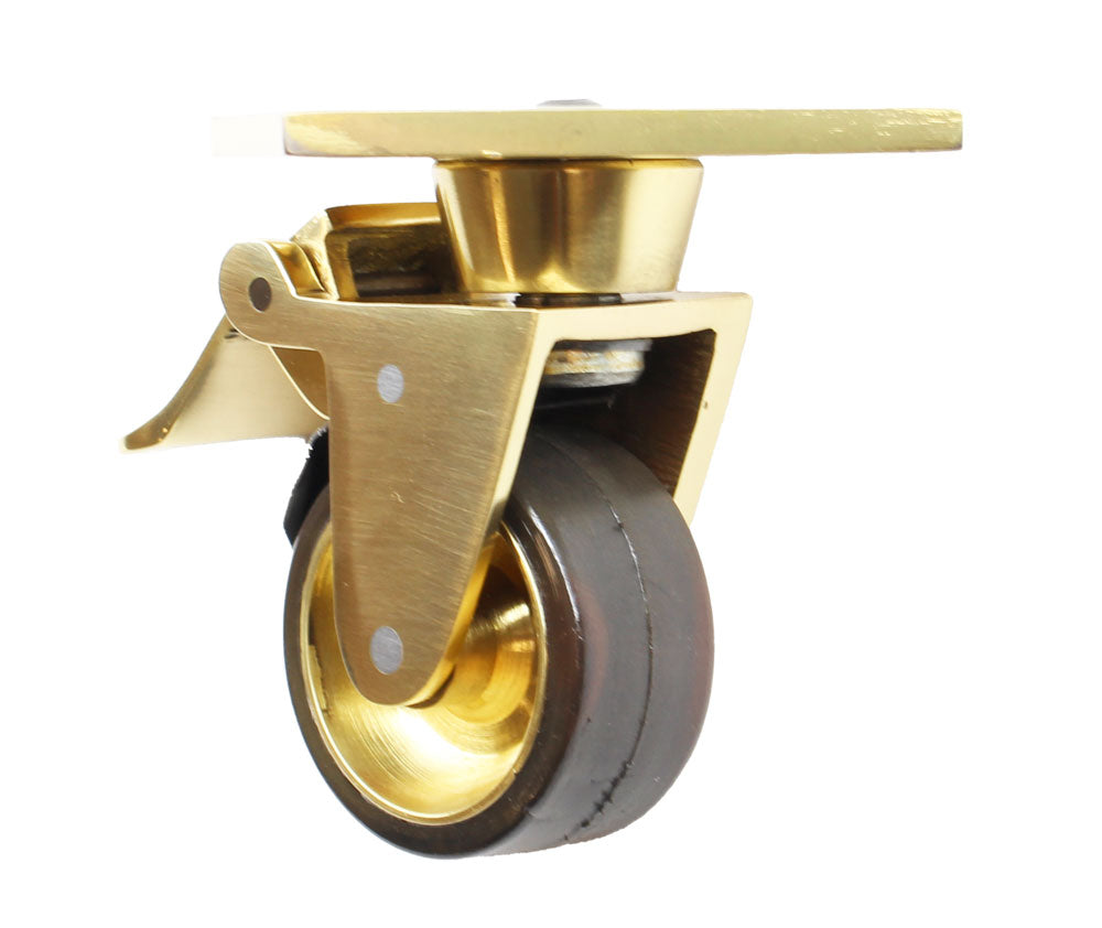 Brass Universal Plate Castor with Brake