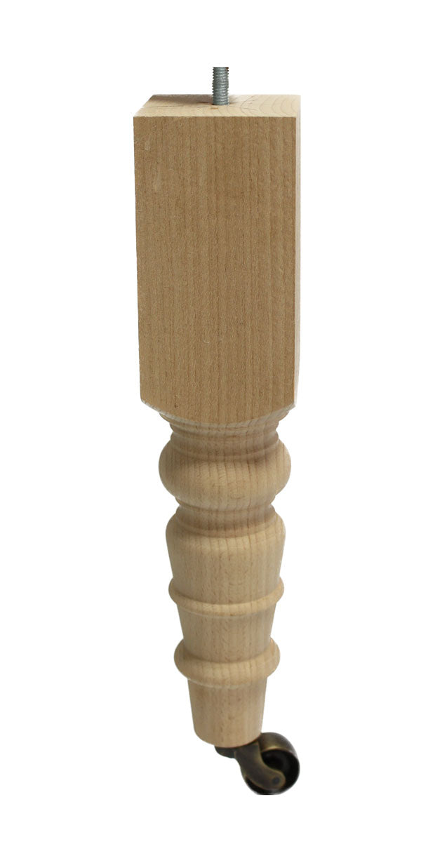 Landes Turned Furniture Legs With Grip Neck Castors Heritage Components