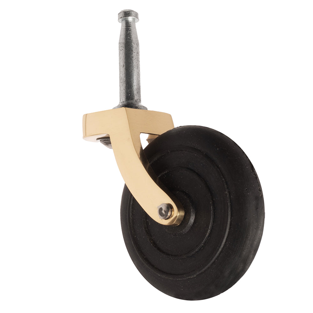 Brass Tea Trolley Castor Grip Neck with Socket Tall Castors Heritage Components