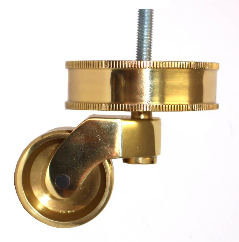 Brass Castor Round Rope Cup Extra Large with Threaded Bolt Furniture