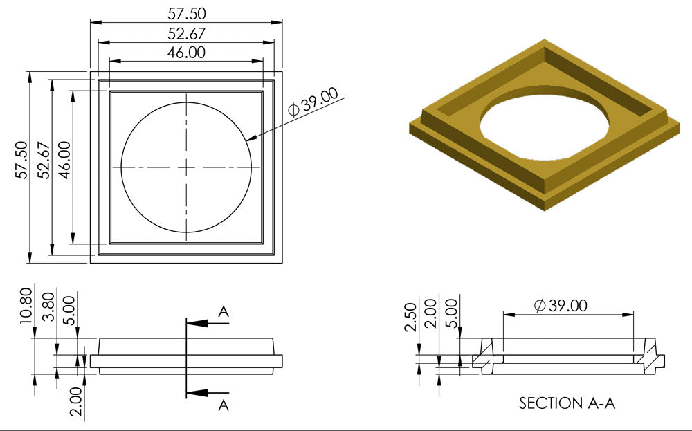 Brass Screw Castor with Square Embellisher