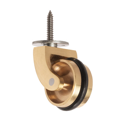Brass Screw Castor with Rubber Tyre