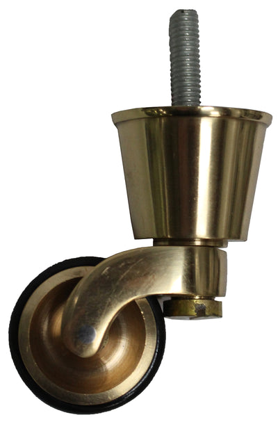Brass Castor Round Cup Standard with Double Rubber Tyre and 5/16 Threaded Bolt (United States)