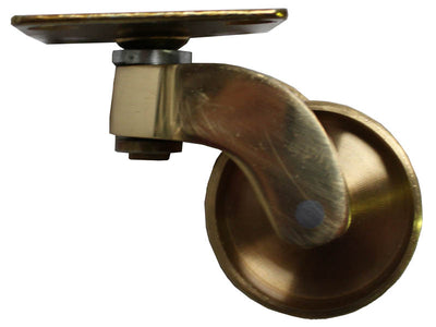 Brass Castor Universal Plate - 1 3/4 Inch (45mm) - Including Screws