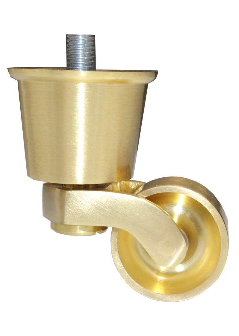 Brass Castor Round Cup with Threaded Bolt 33mm