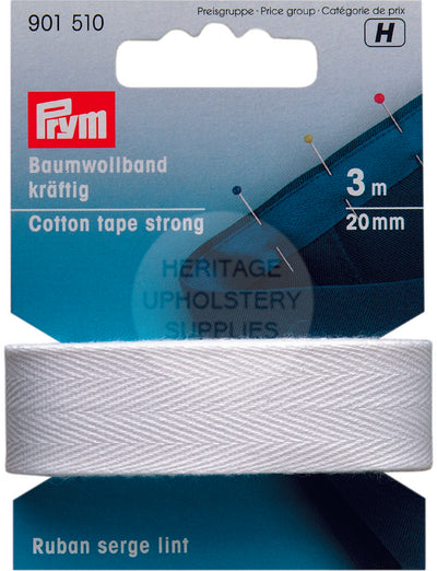 Cotton Tape - White - 3 Metres