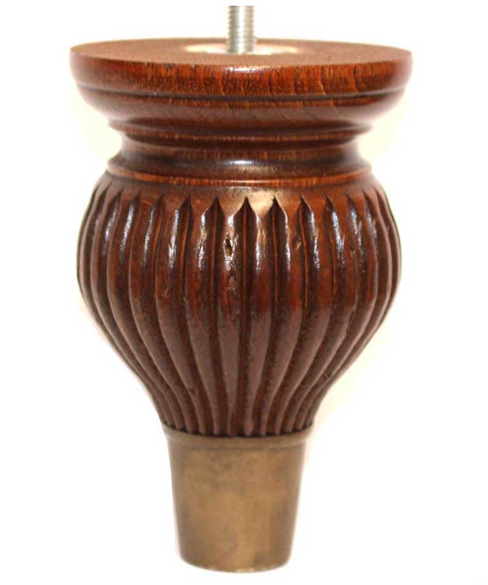 Helle Furniture Legs - Antique Finish - Antique Slipper Cups - Set of 4