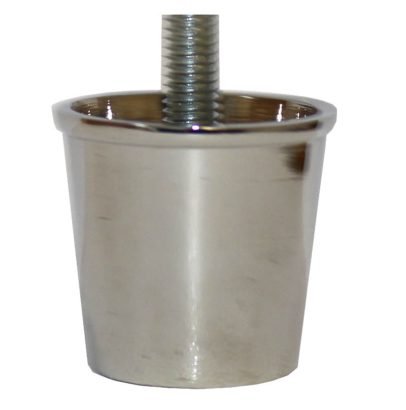 Lincoln Chrome Leg Cups with Threaded Bolt | Leg Caps – Heritage Components