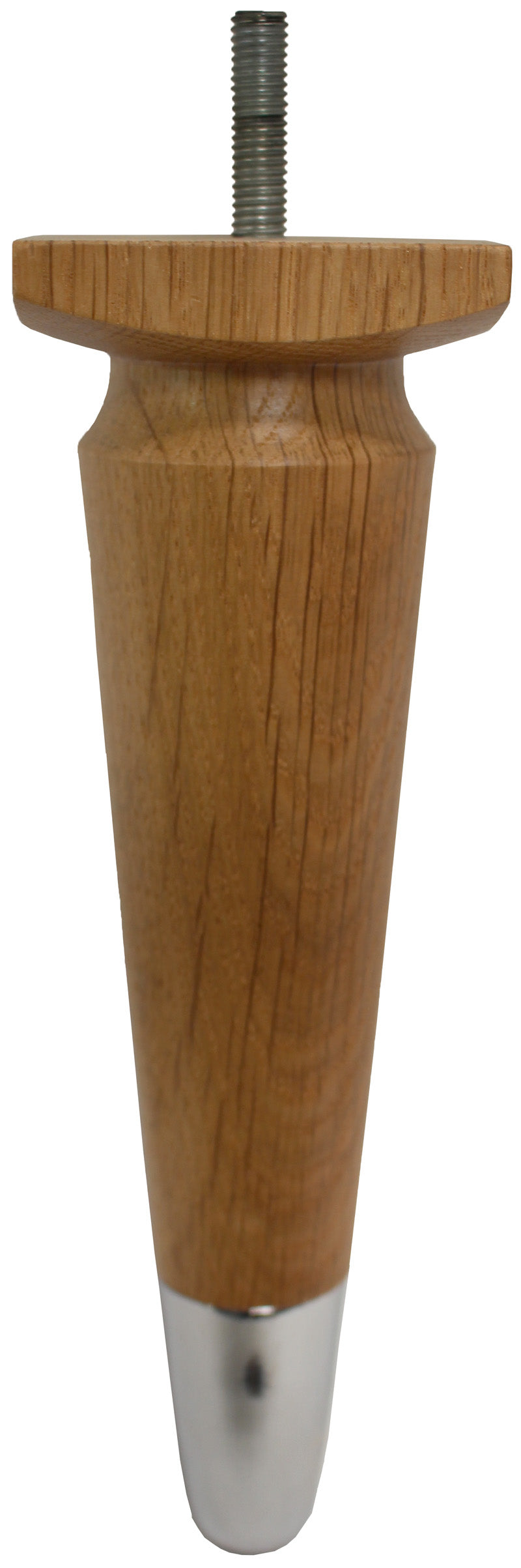 Thelma Solid Oak Furniture Legs - Natural Finish - Chrome Slipper Cups - Set of 4