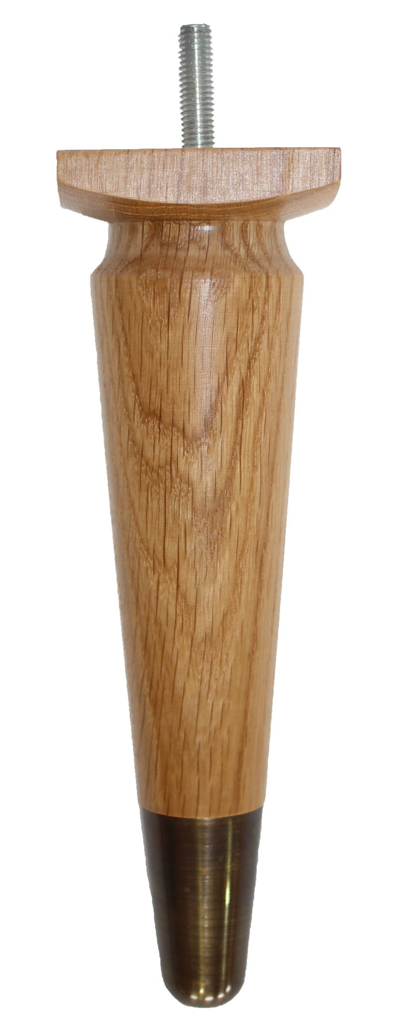 Thelma Solid Oak Furniture Legs - Natural Finish - Antique Slipper Cups - Set of 4