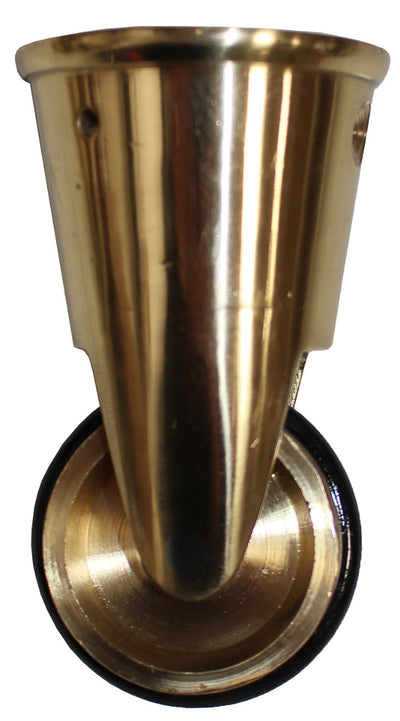 Vintage Brass Round Cup Castor with Rubber Tyre